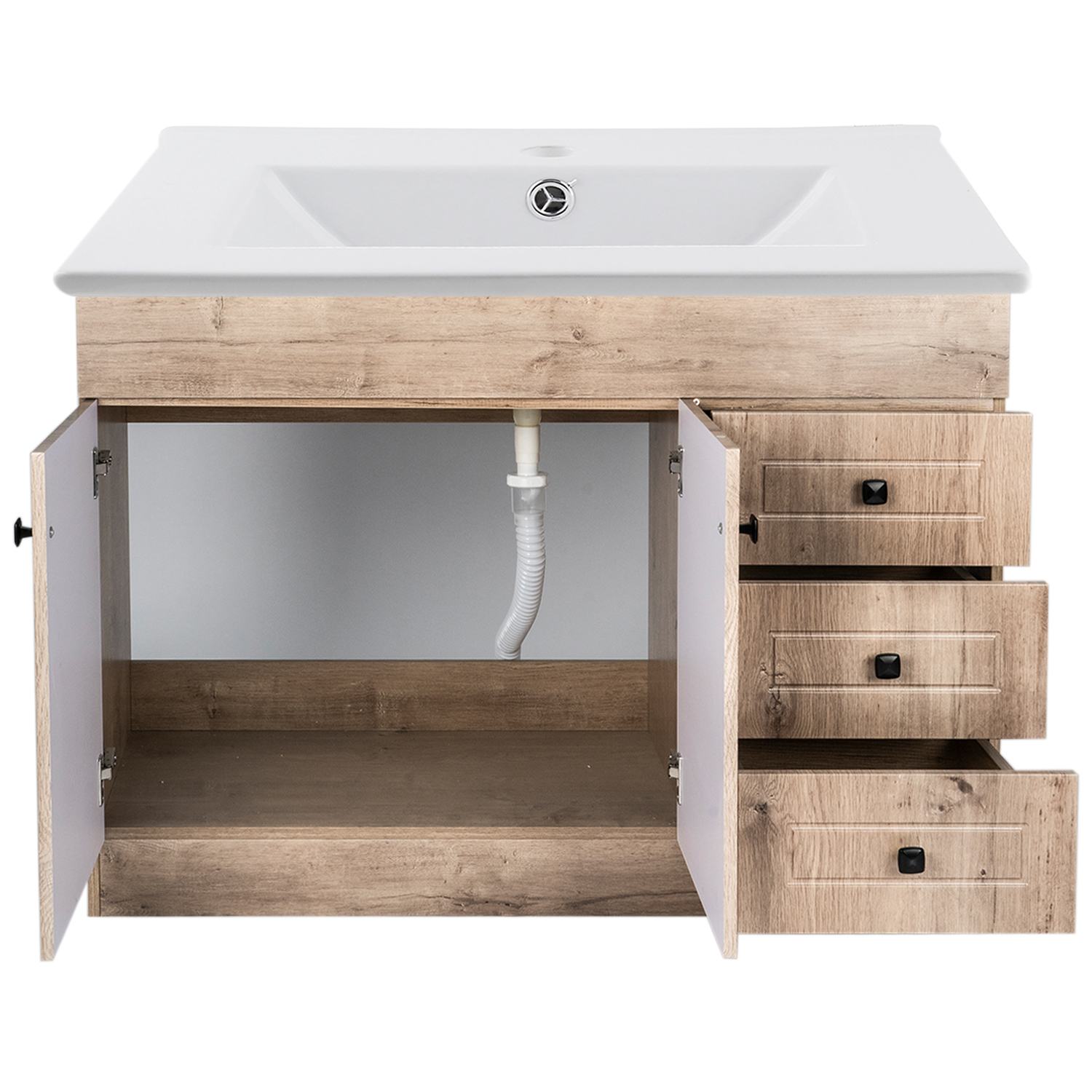KIT DOMSA MUEBLE VANITORIO NOGAL B120PH-WOOD + P-120/120 X 80 X 47 CM - 2