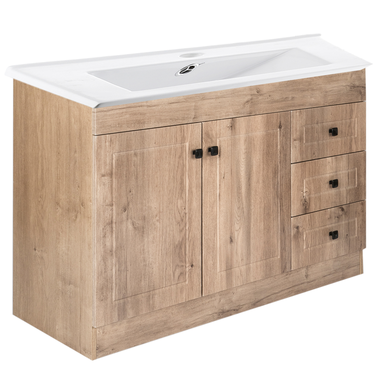KIT DOMSA MUEBLE VANITORIO NOGAL B120PH-WOOD + P-120/120 X 80 X 47 CM - 3