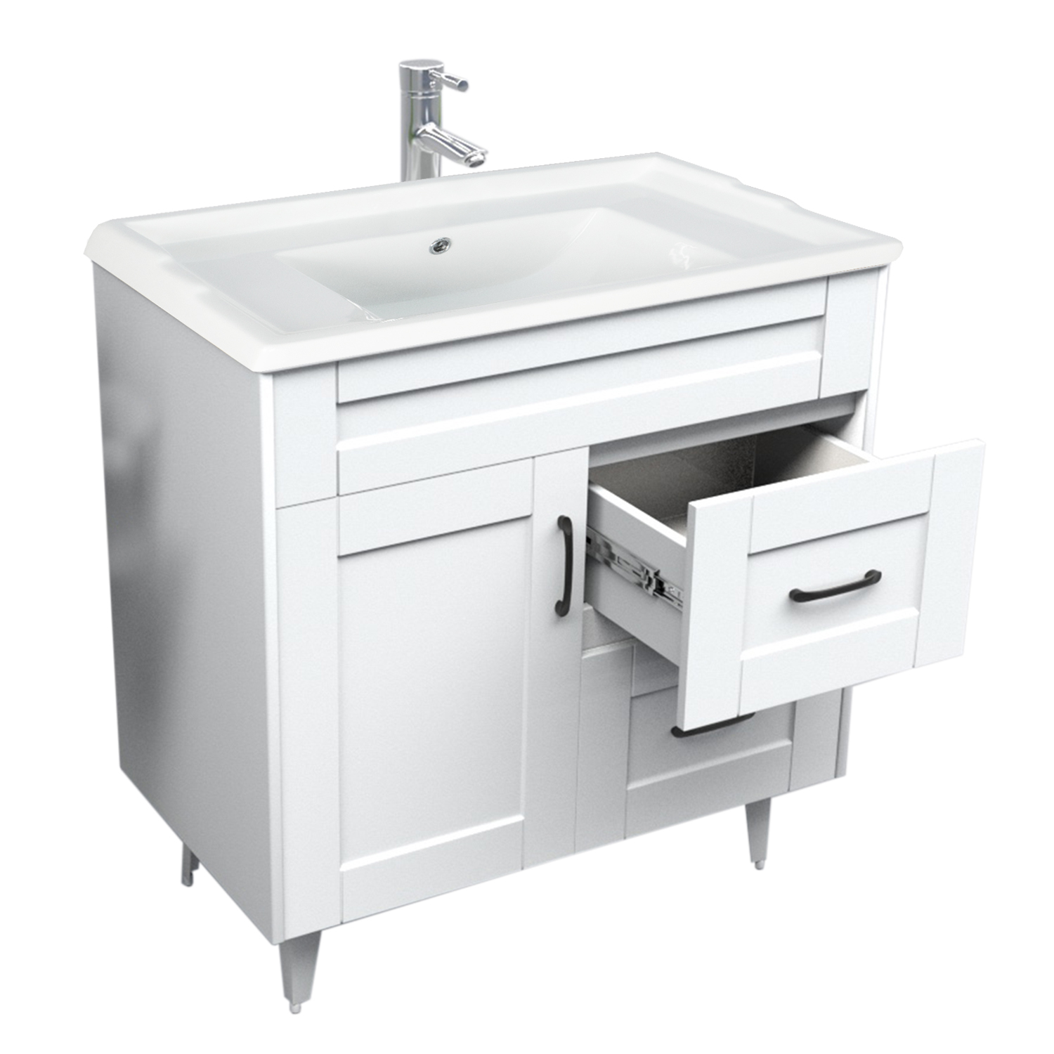 KIT DOMSA MUEBLE VANITORIO DELUXE 80SK + F-80 BLANCO - 4