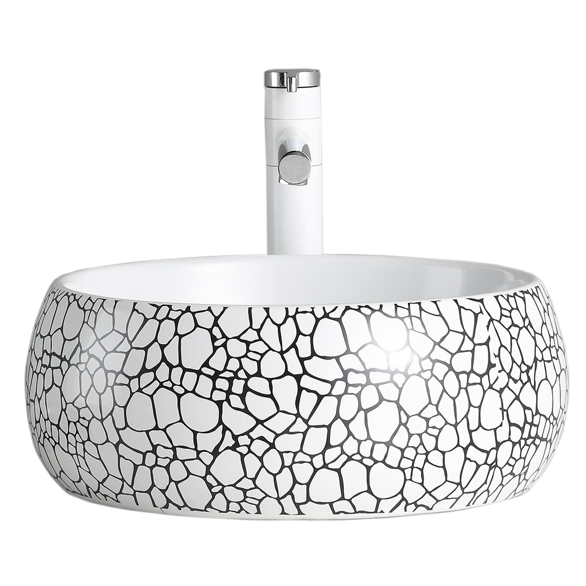 LAVAMANOS DOMSA SOBREPONER SLC822 GUIJARROS/ 40 X 40 X 15.5 CM CERÁMICA - 1