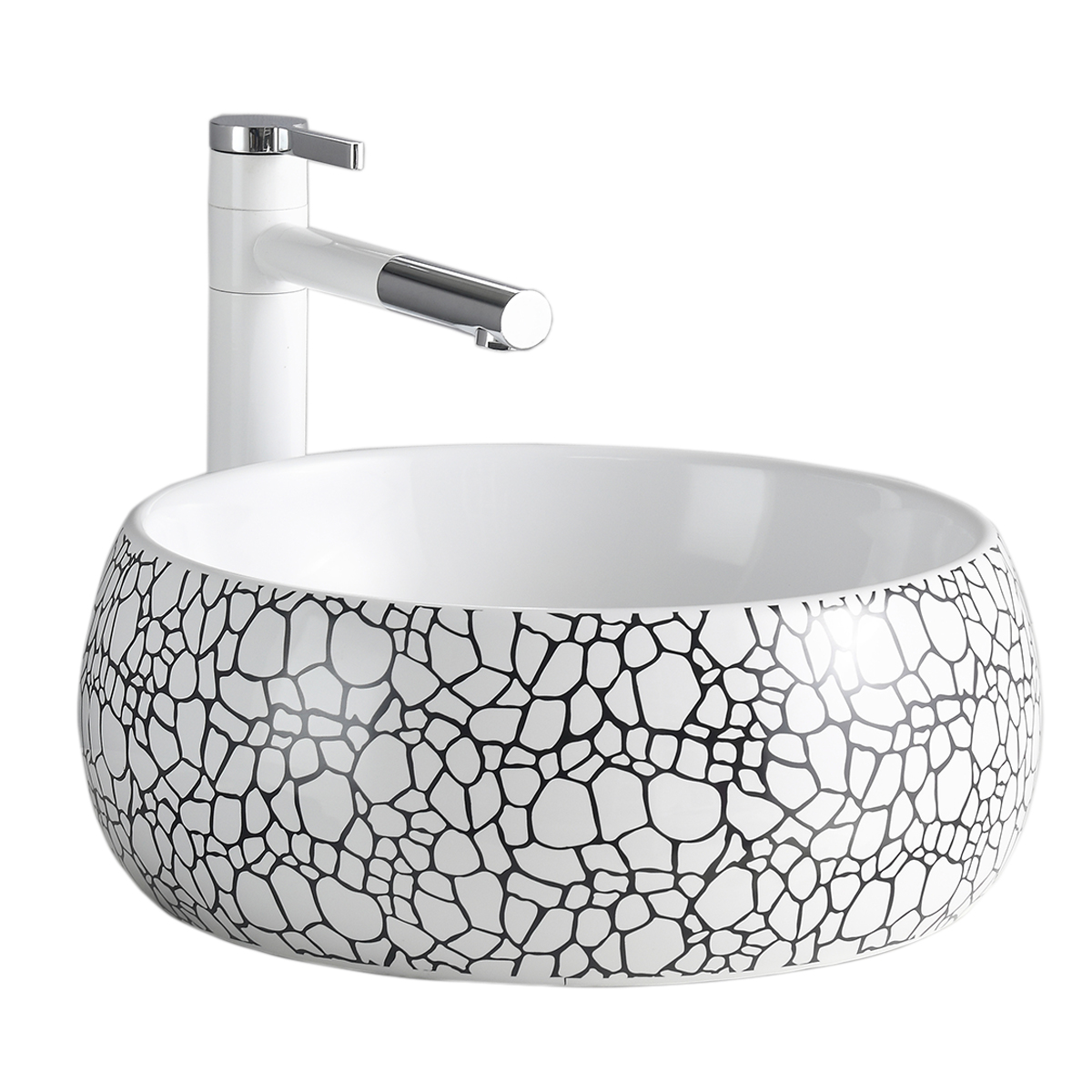 LAVAMANOS DOMSA SOBREPONER SLC822 GUIJARROS/ 40 X 40 X 15.5 CM CERÁMICA - 2