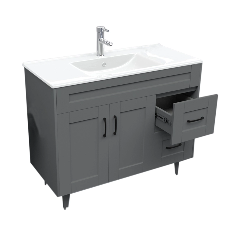 MUEBLE DOMSA VANITORIO GRIS 100SK-G NO INCLUYE CUBIERTA 100 CM - 4