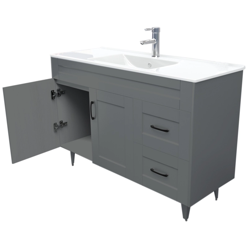 MUEBLE DOMSA VANITORIO GRIS 120SK-G NO INCLUYE CUBIERTA 120 CM - 4