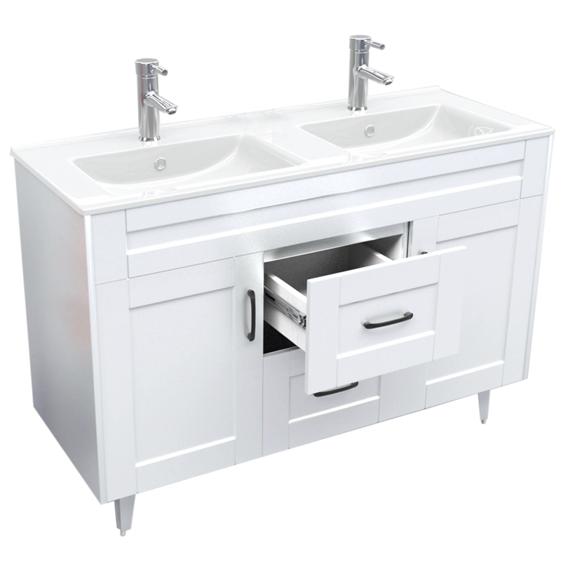 MUEBLE DOMSA VANITORIO DOBLE D120SK-B NO INCLUYE CUBIERTA 120 CM BLANCO - 3