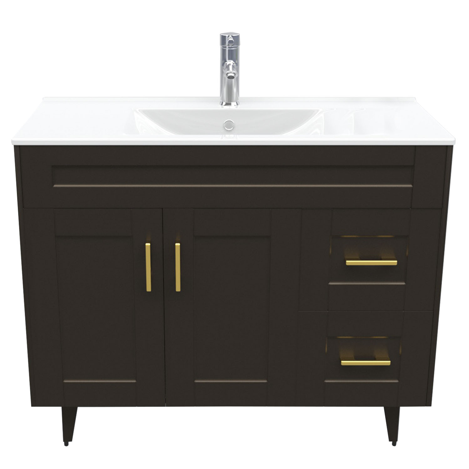 KIT MUEBLE VANITORIO DOMSA CAFÉ 100SK-C+P-100 / 100X80X47CM - 1