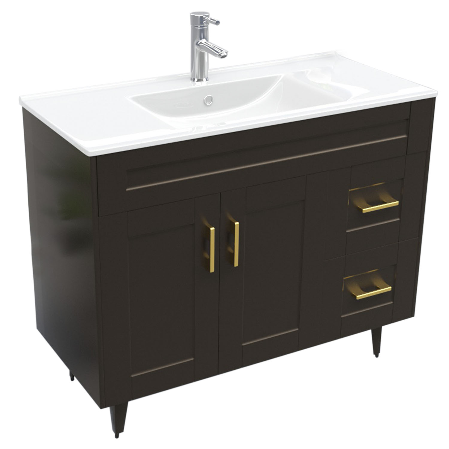 KIT MUEBLE VANITORIO DOMSA CAFÉ 100SK-C+P-100 / 100X80X47CM - 3