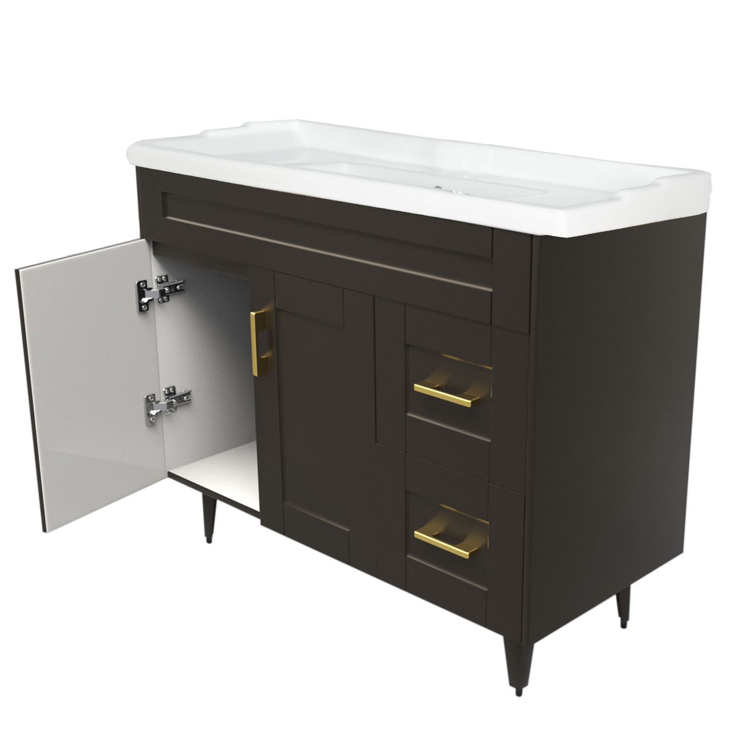 KIT DOMSA MUEBLE VANITORIO CAFÉ 100SK-C + F-100/100 X 80 X 47 CM - 4