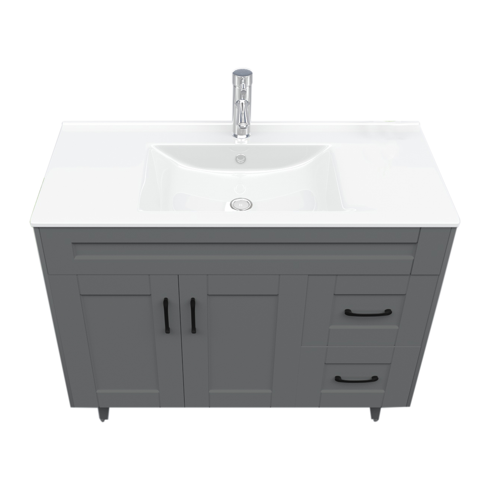 KIT MUEBLE VANITORIO DOMSA GRIS 100SK-G+P-100 / 100X80X47CM - 2