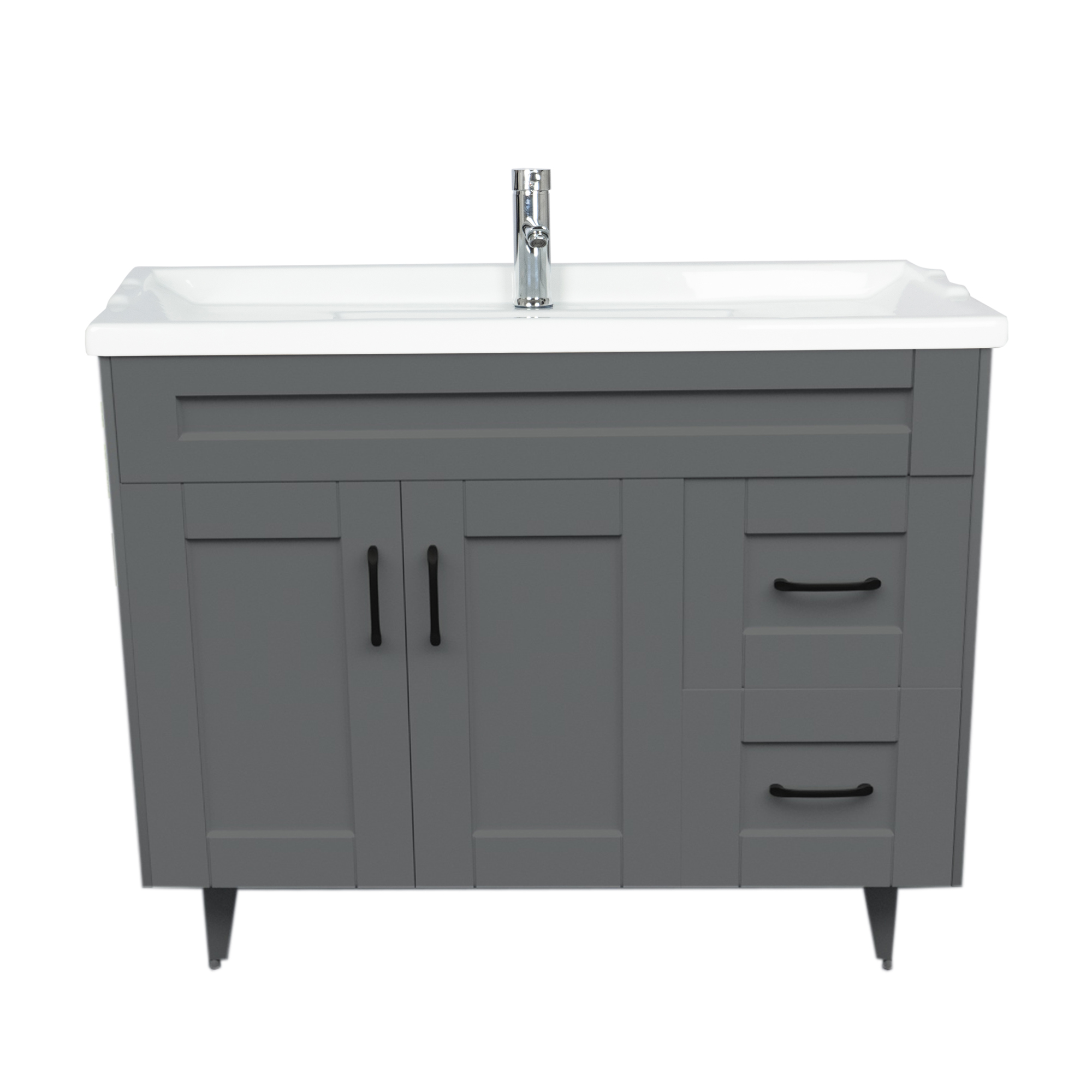 KIT DOMSA MUEBLE VANITORIO GRIS 100SK-G + F-100/100 X 80 X 47 CM - 1