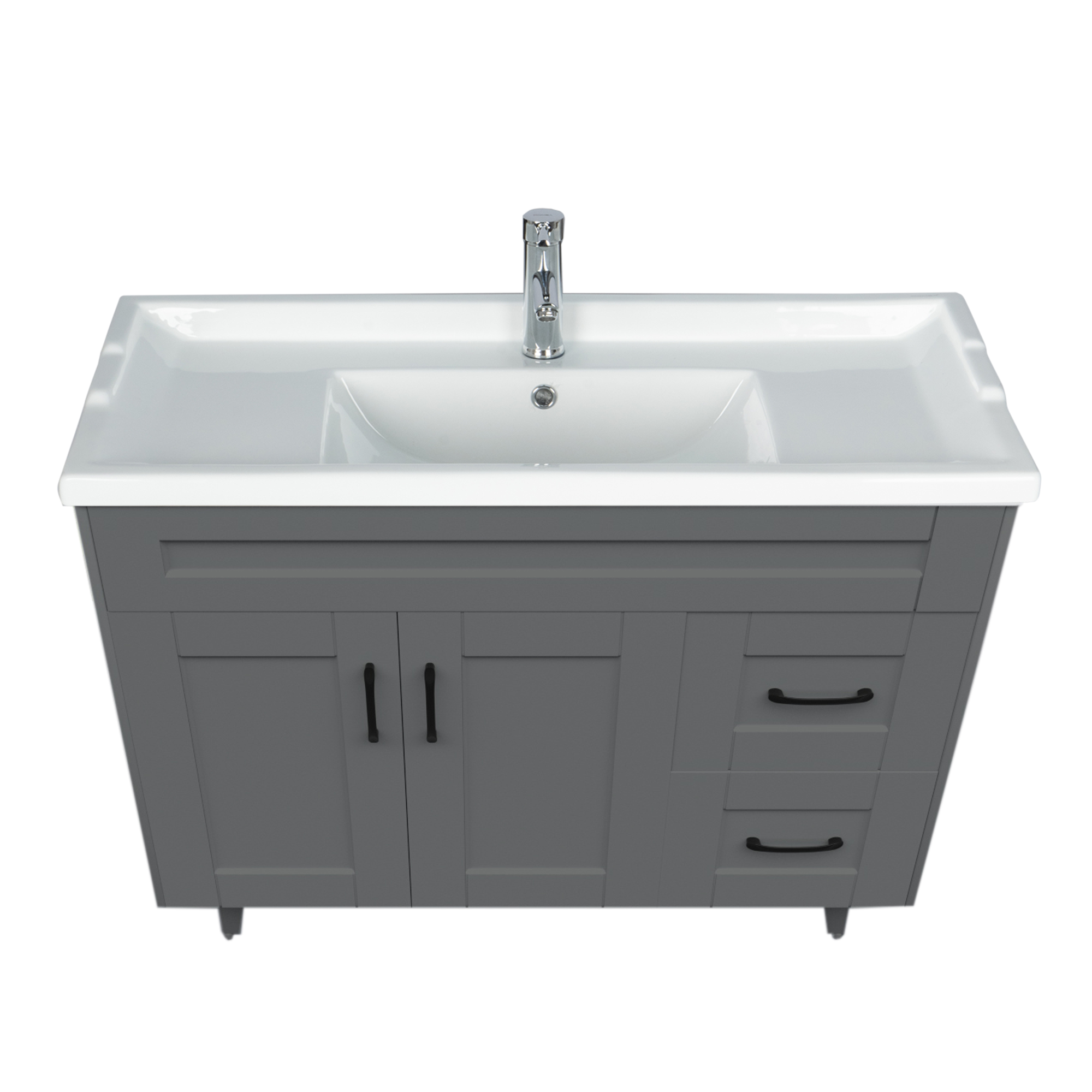 KIT DOMSA MUEBLE VANITORIO GRIS 100SK-G + F-100/100 X 80 X 47 CM - 2