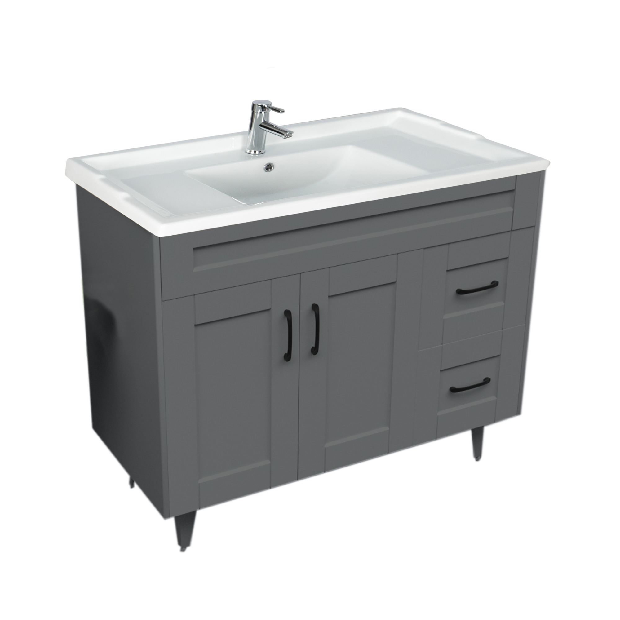 KIT DOMSA MUEBLE VANITORIO GRIS 100SK-G + F-100/100 X 80 X 47 CM - 3