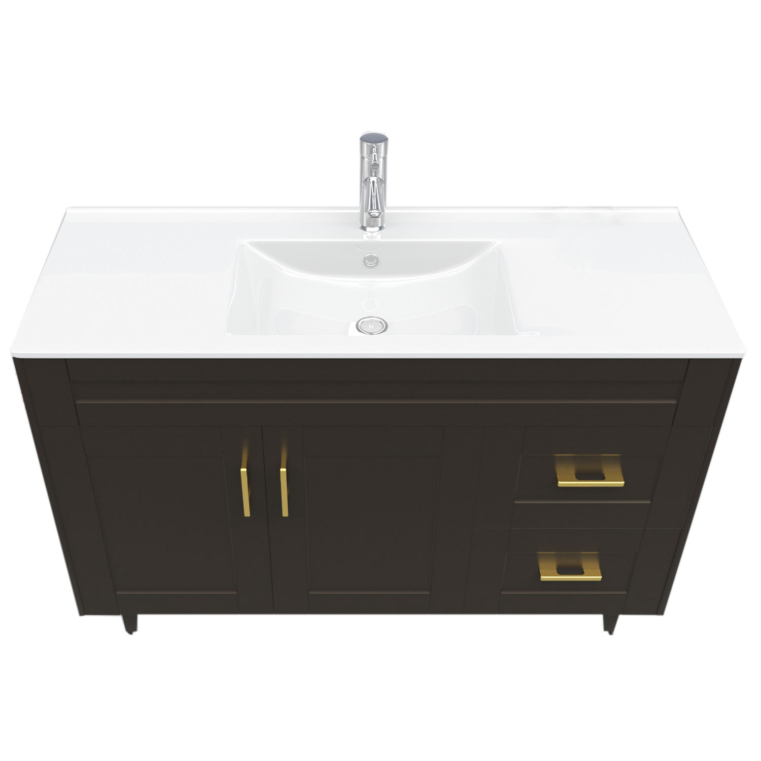 KIT MUEBLE VANITORIO DOMSA CAFÉ 120SK-C+P-120 / 120X80X47CM - 2