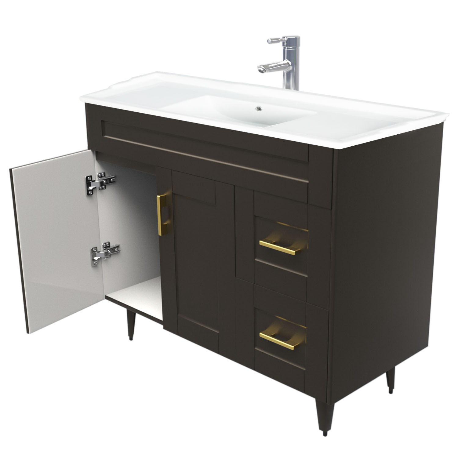 KIT MUEBLE VANITORIO DOMSA CAFÉ 120SK-C+F-120 / 120X80X47CM - 4