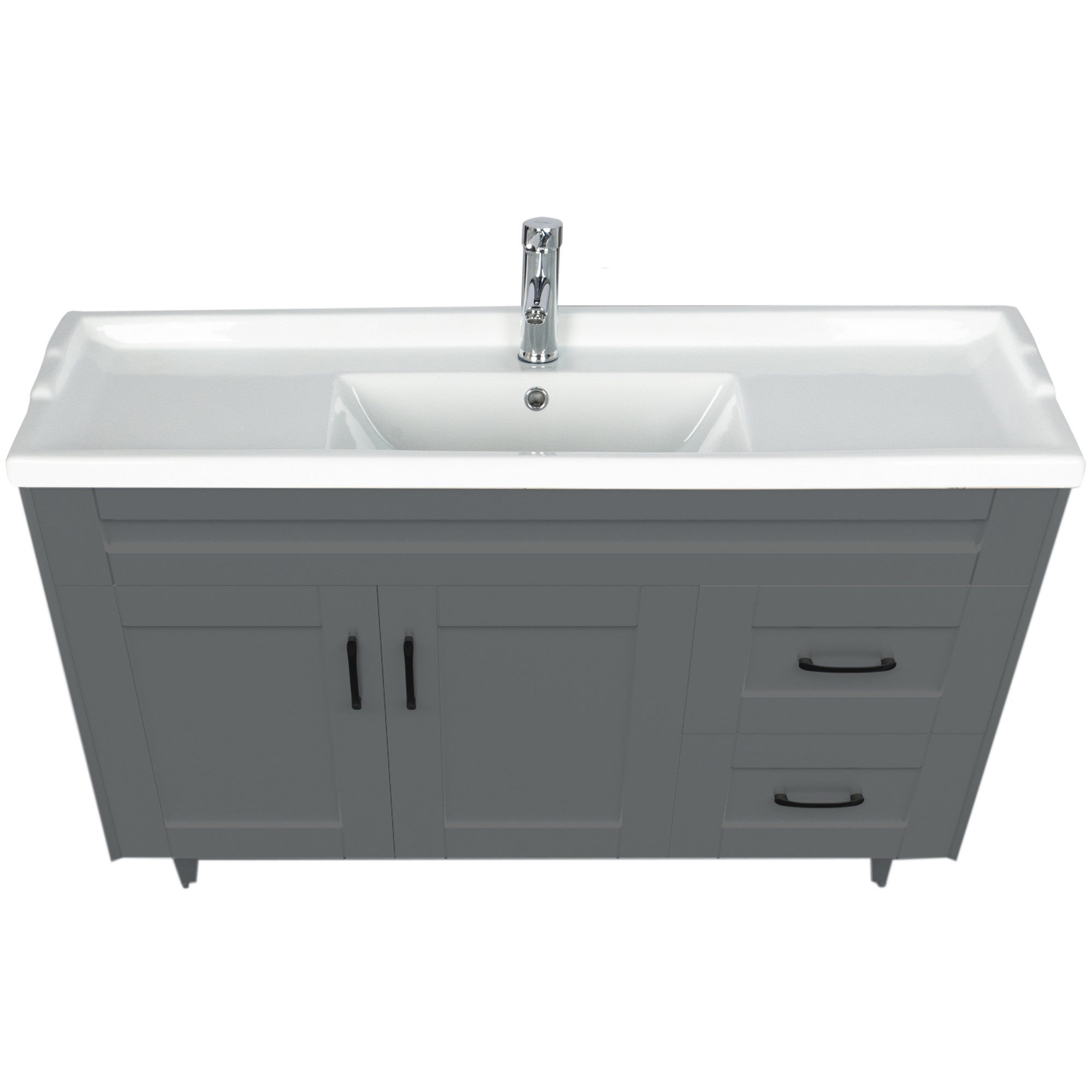 KIT MUEBLE VANITORIO DOMSA GRIS 120SK-G+F-120 / 120X80X47CM - 2