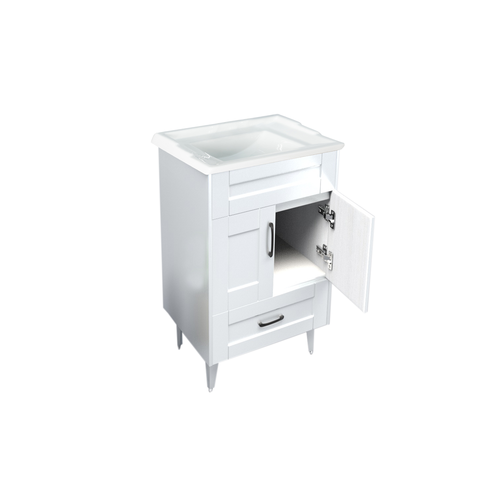 KIT DOMSA MUEBLE VANITORIO 50SK-B + F-50/50 X 80 X 40 CM BLANCO - 3