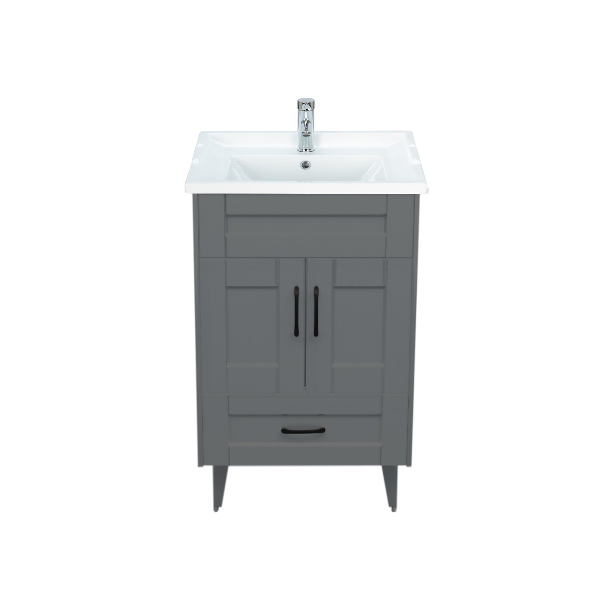 KIT MUEBLE VANITORIO DOMSA GRIS 50SK-G+F-50 / 50X80X40CM - 1