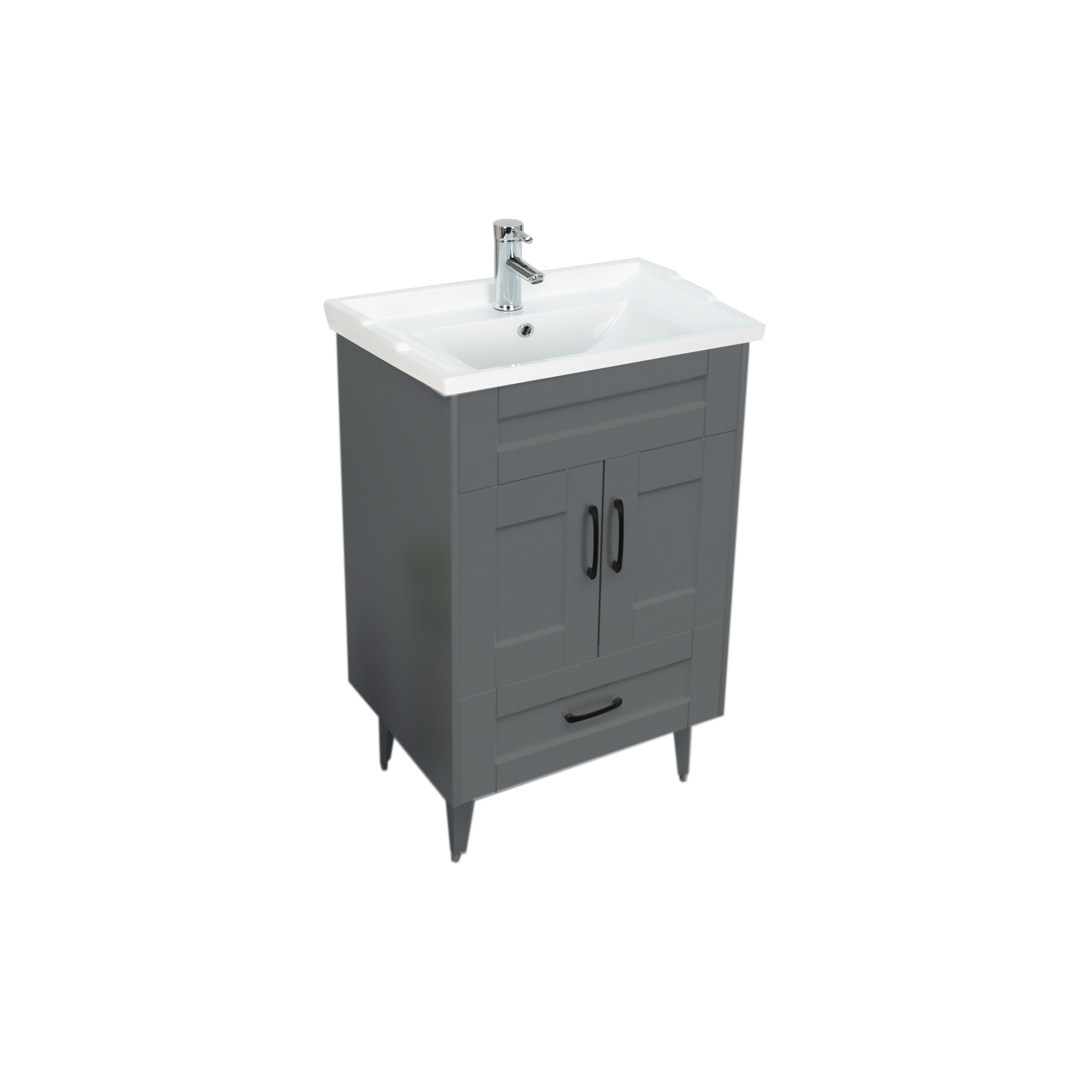 KIT MUEBLE VANITORIO DOMSA GRIS 50SK-G+F-50 / 50X80X40CM - 2