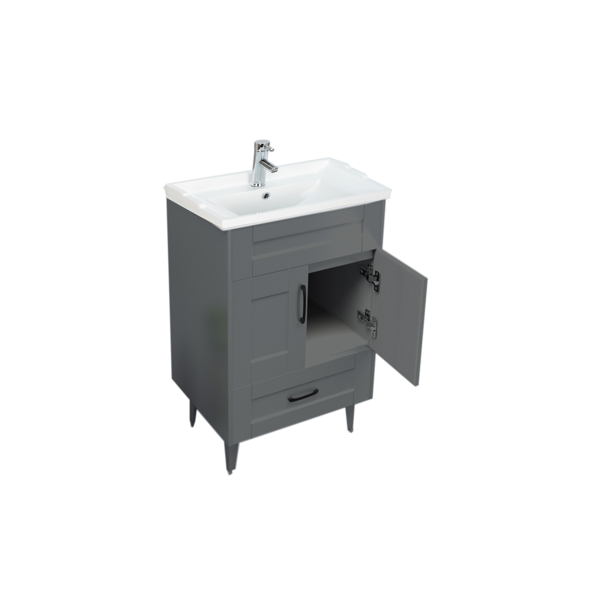 KIT MUEBLE VANITORIO DOMSA GRIS 50SK-G+F-50 / 50X80X40CM - 3