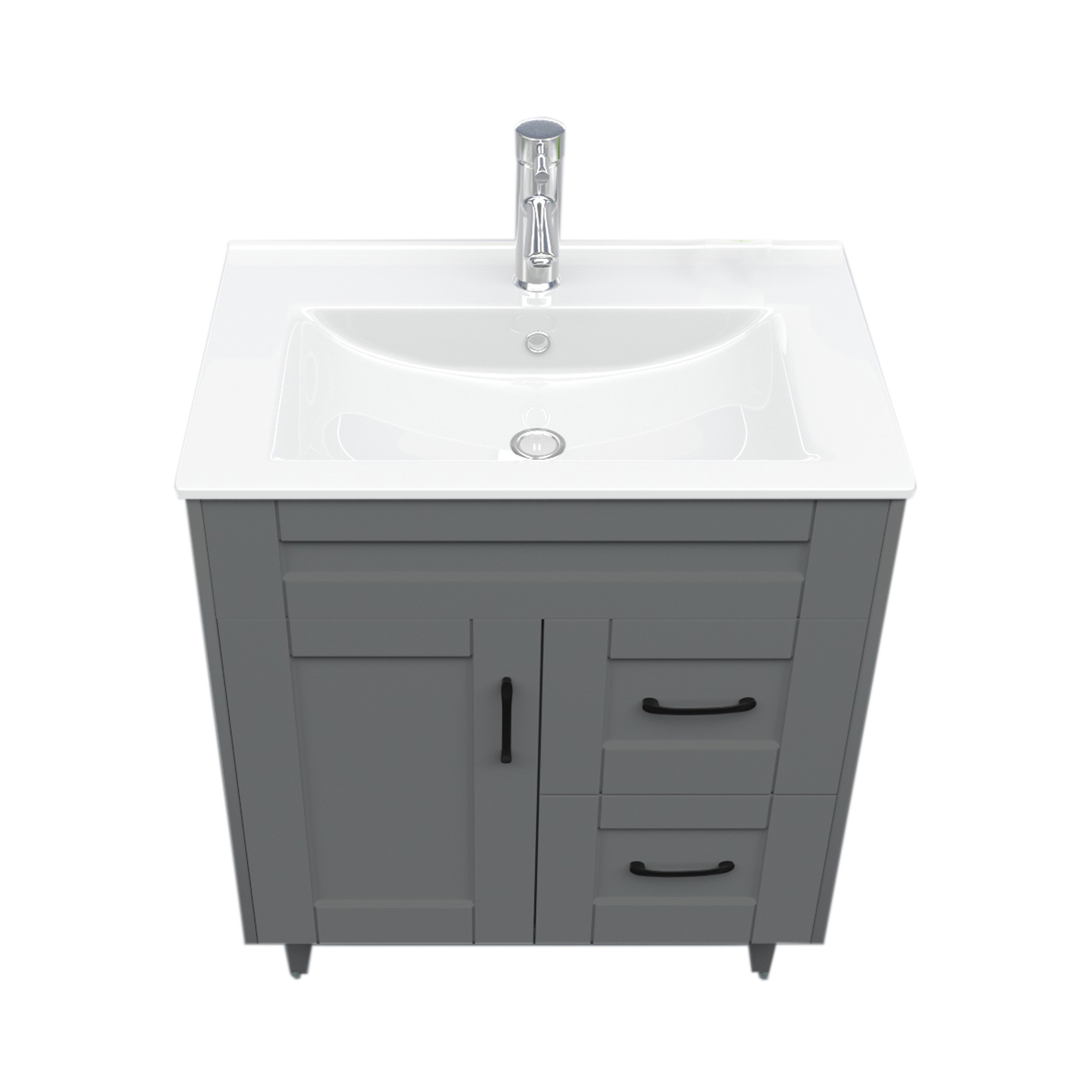 KIT DOMSA MUEBLE VANITORIO GRIS 70SK-G + P-70/70 X 80 X 47 CM - 2