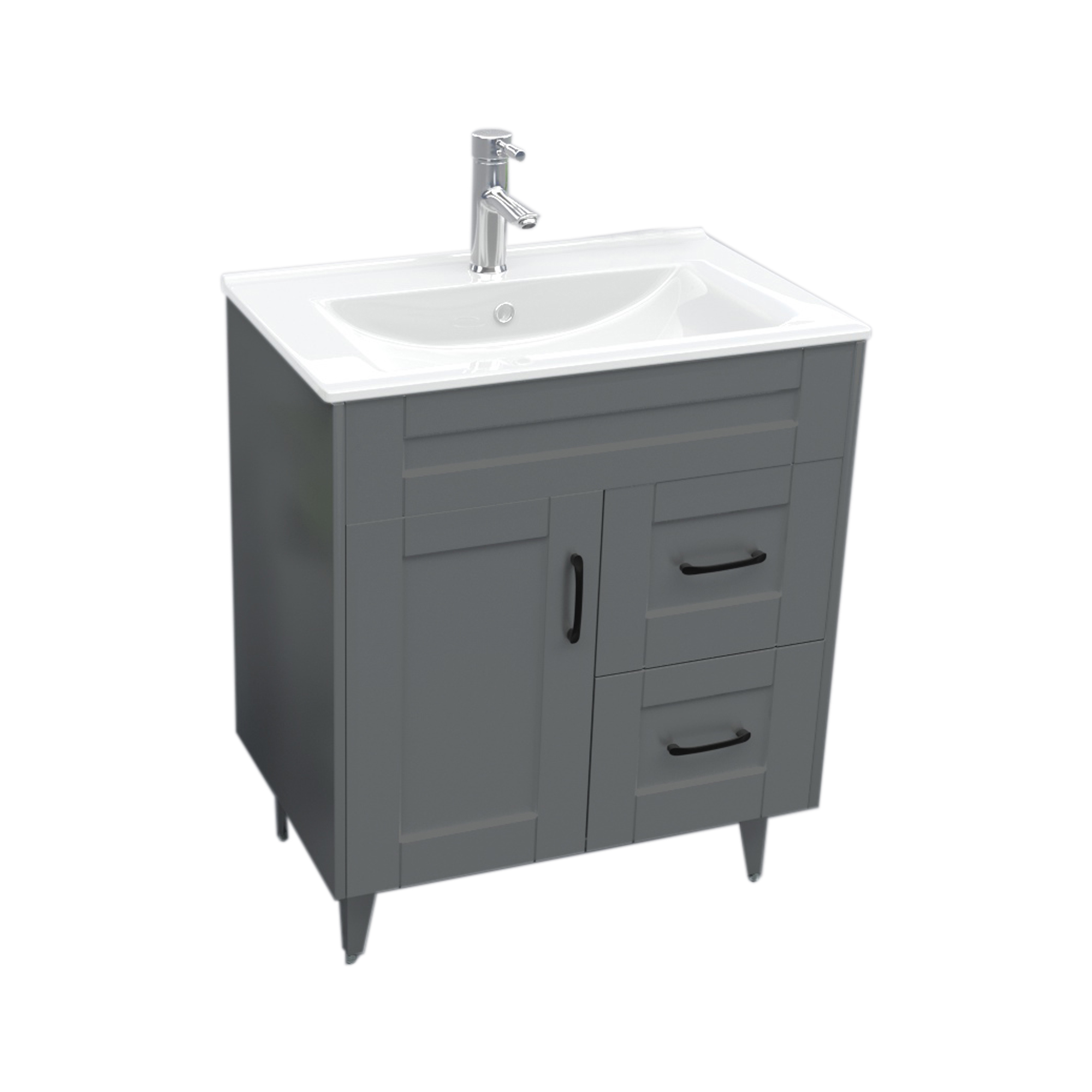 KIT DOMSA MUEBLE VANITORIO GRIS 70SK-G + P-70/70 X 80 X 47 CM - 3