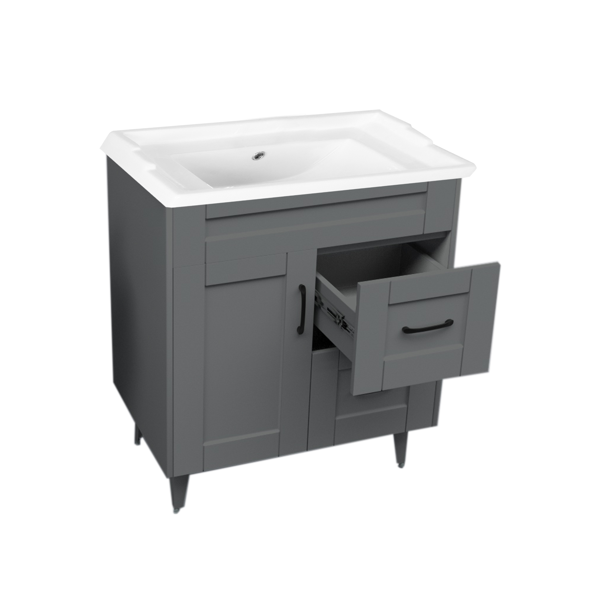 KIT DOMSA MUEBLE VANITORIO GRIS 70SK-G + F-70/70 X 80 X 47 CM - 3