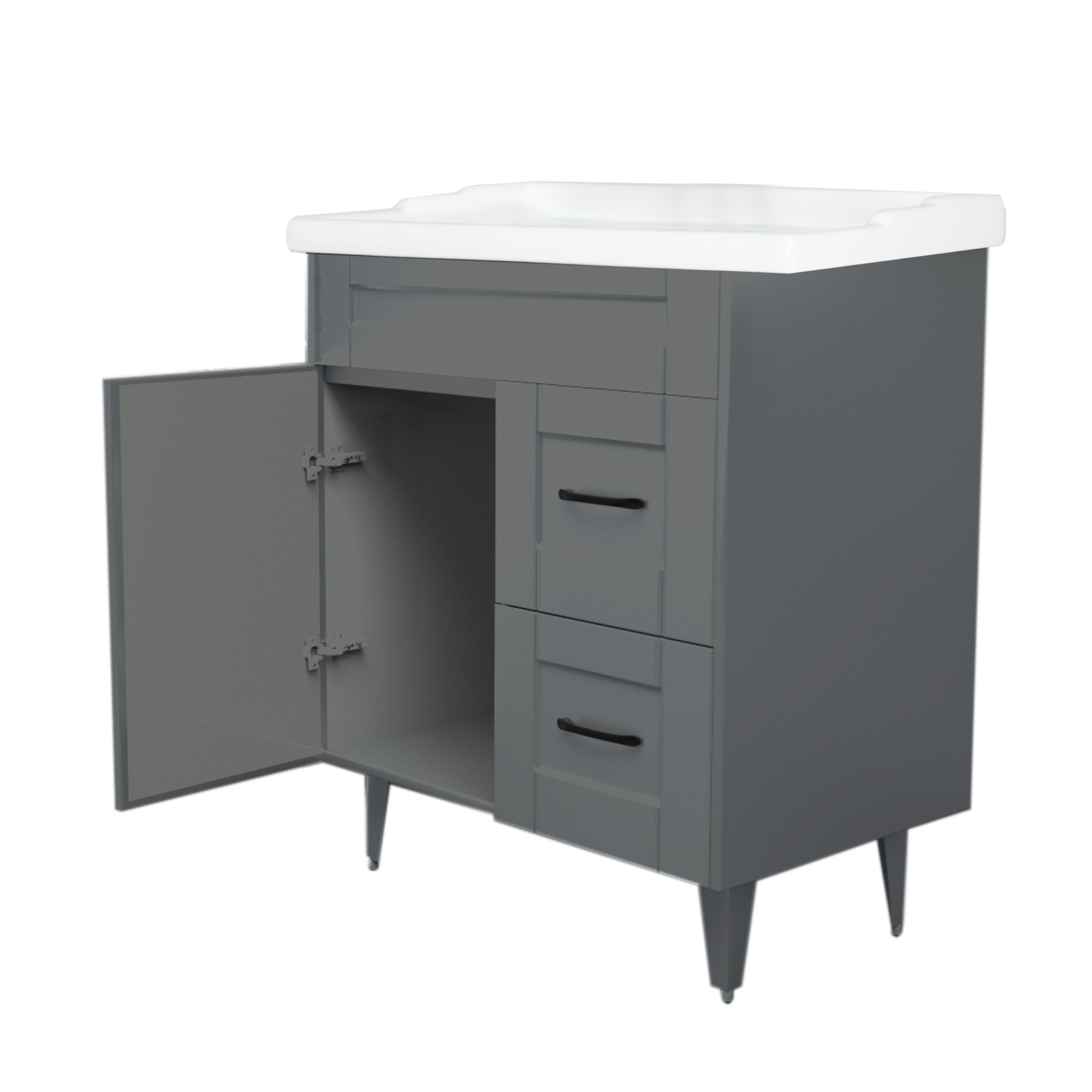 KIT DOMSA MUEBLE VANITORIO GRIS 70SK-G + F-70/70 X 80 X 47 CM - 5