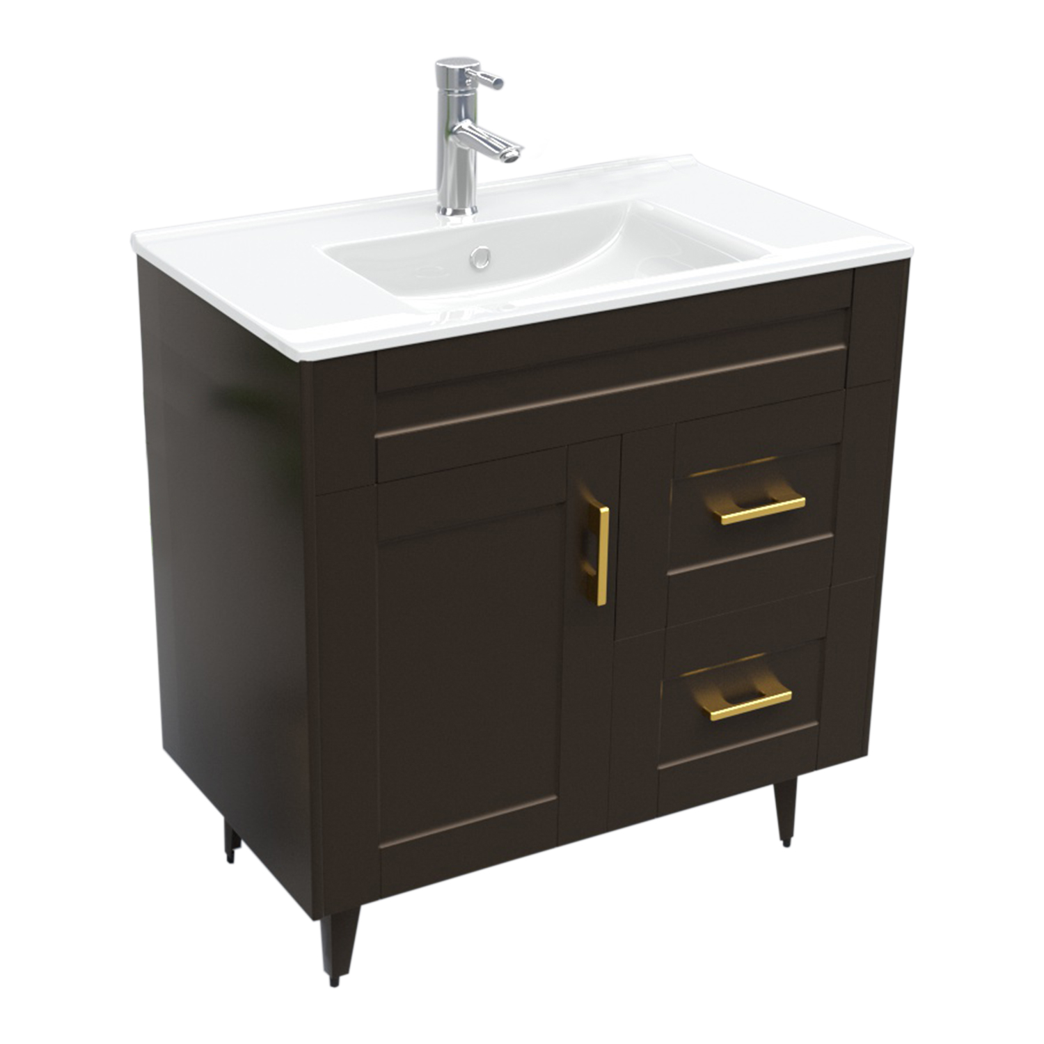 KIT DOMSA MUEBLE VANITORIO CAFÉ 80SK-C + P-80/80 X 80 X 47 CM - 3