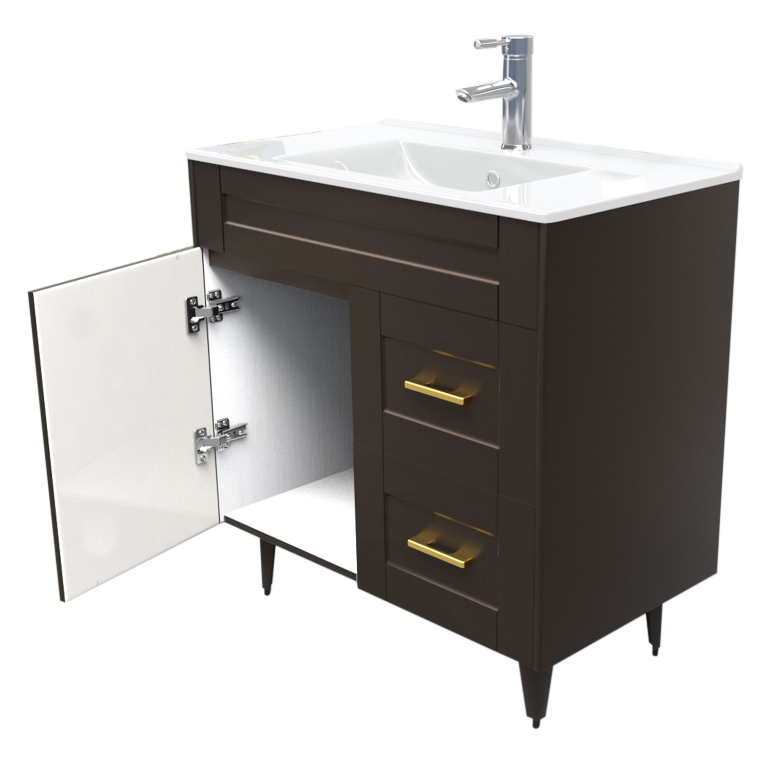 KIT DOMSA MUEBLE VANITORIO CAFÉ 80SK-C + P-80/80 X 80 X 47 CM - 4