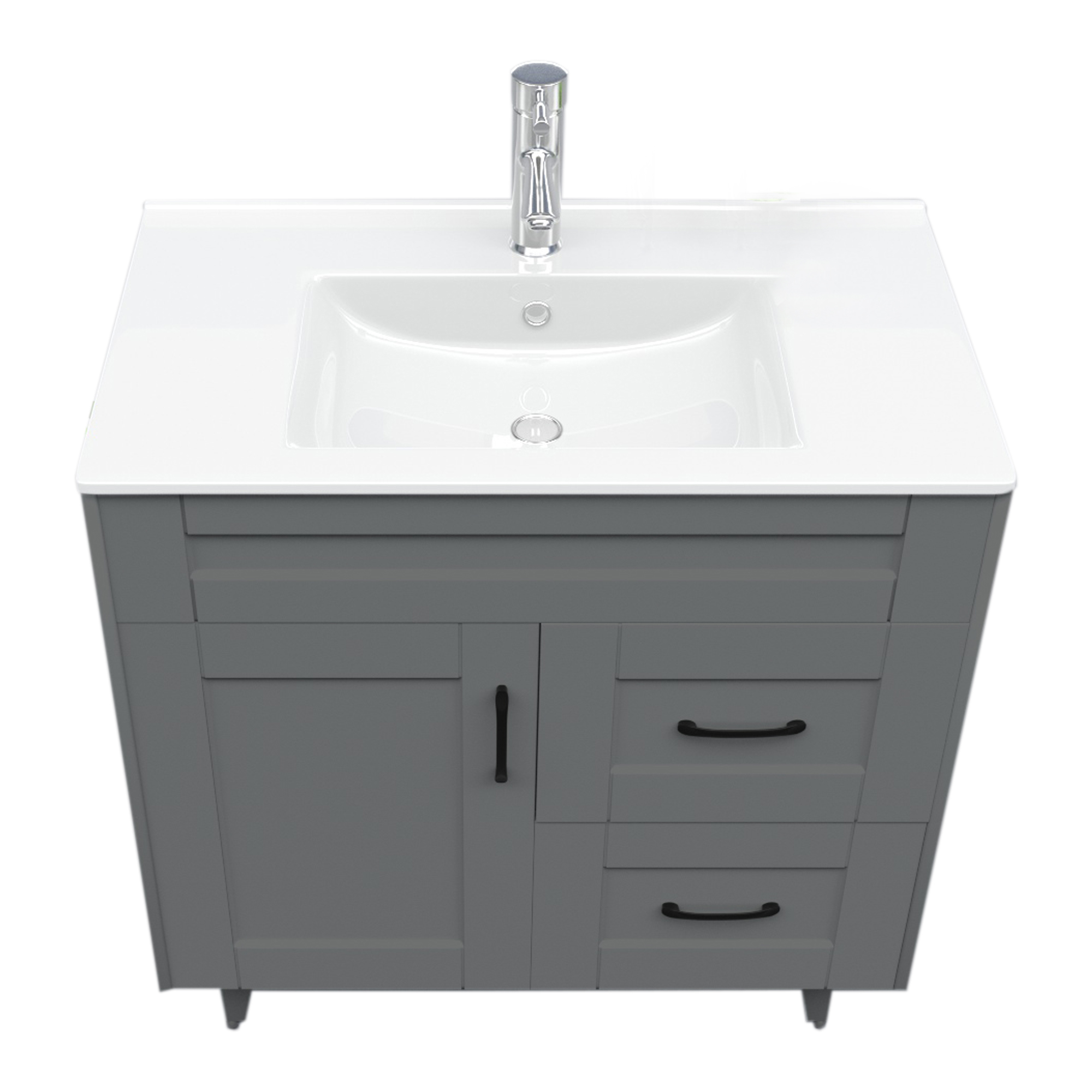 KIT DOMSA MUEBLE VANITORIO GRIS 80SK-G + P-80/80 X 80 X 47 CM - 2