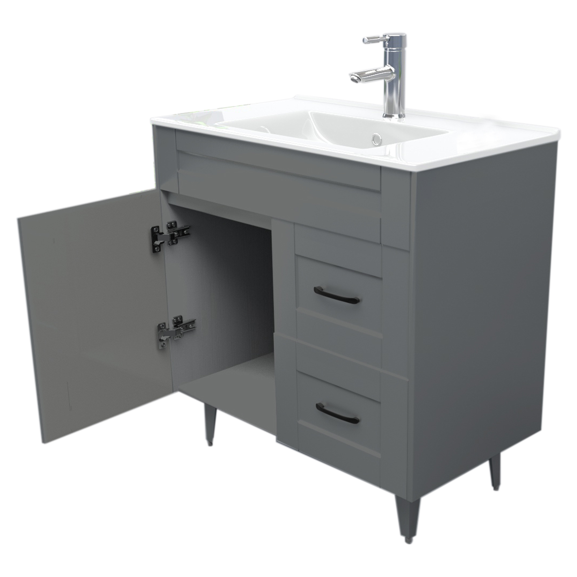 KIT DOMSA MUEBLE VANITORIO GRIS 80SK-G + P-80/80 X 80 X 47 CM - 4