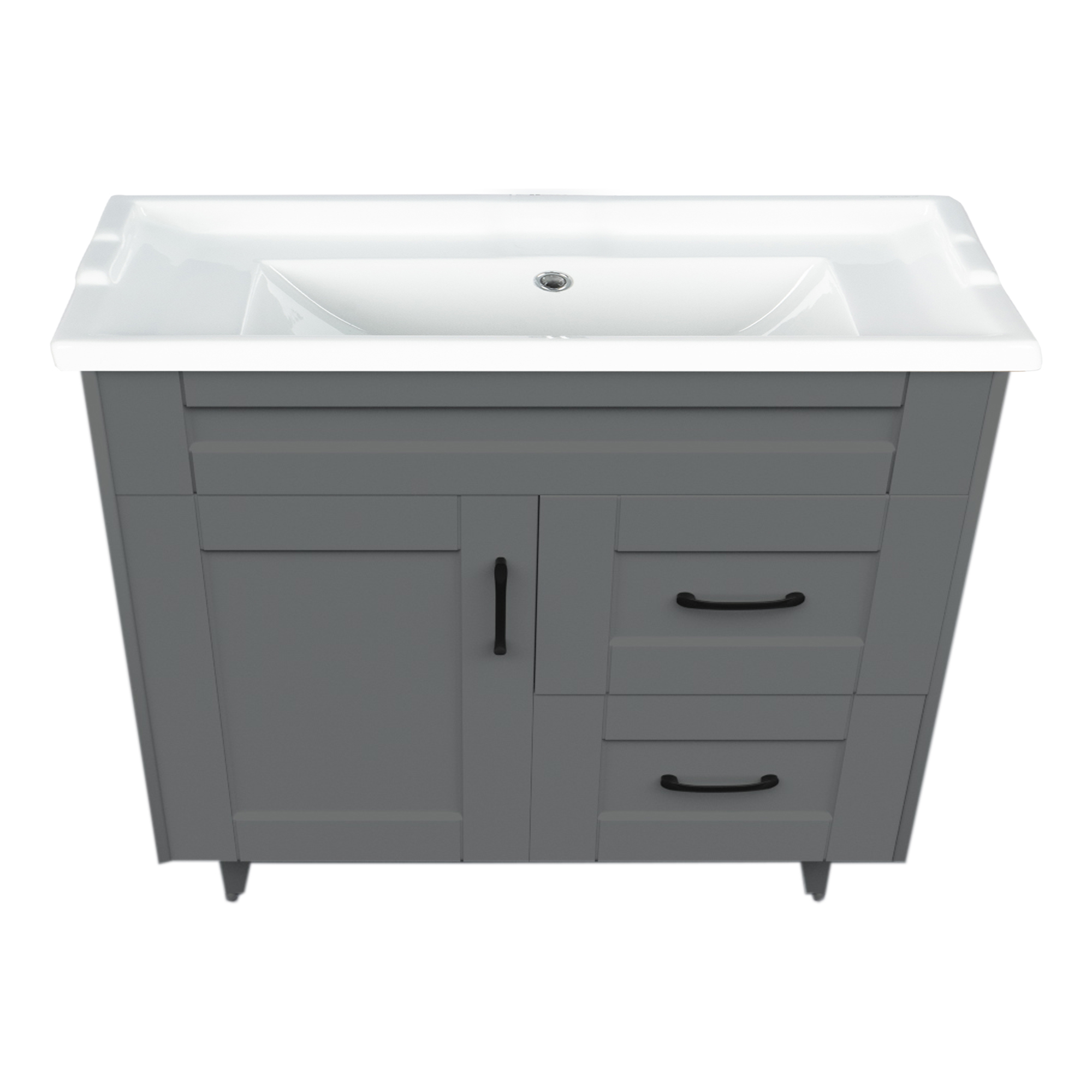 KIT DOMSA MUEBLE VANITORIO GRIS 80SK-G + F-80/80 X 80 X 47 CM - 2