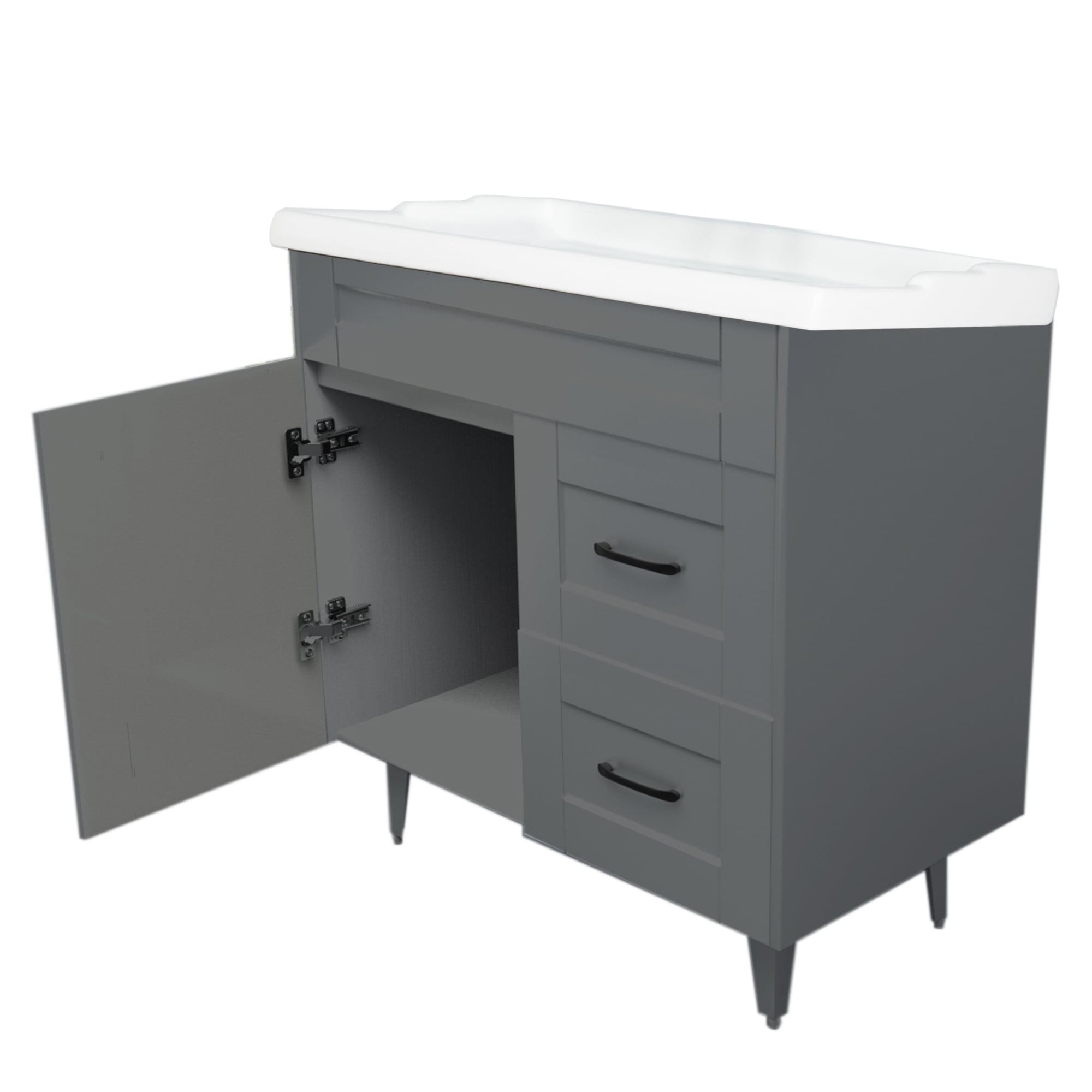 KIT DOMSA MUEBLE VANITORIO GRIS 80SK-G + F-80/80 X 80 X 47 CM - 3