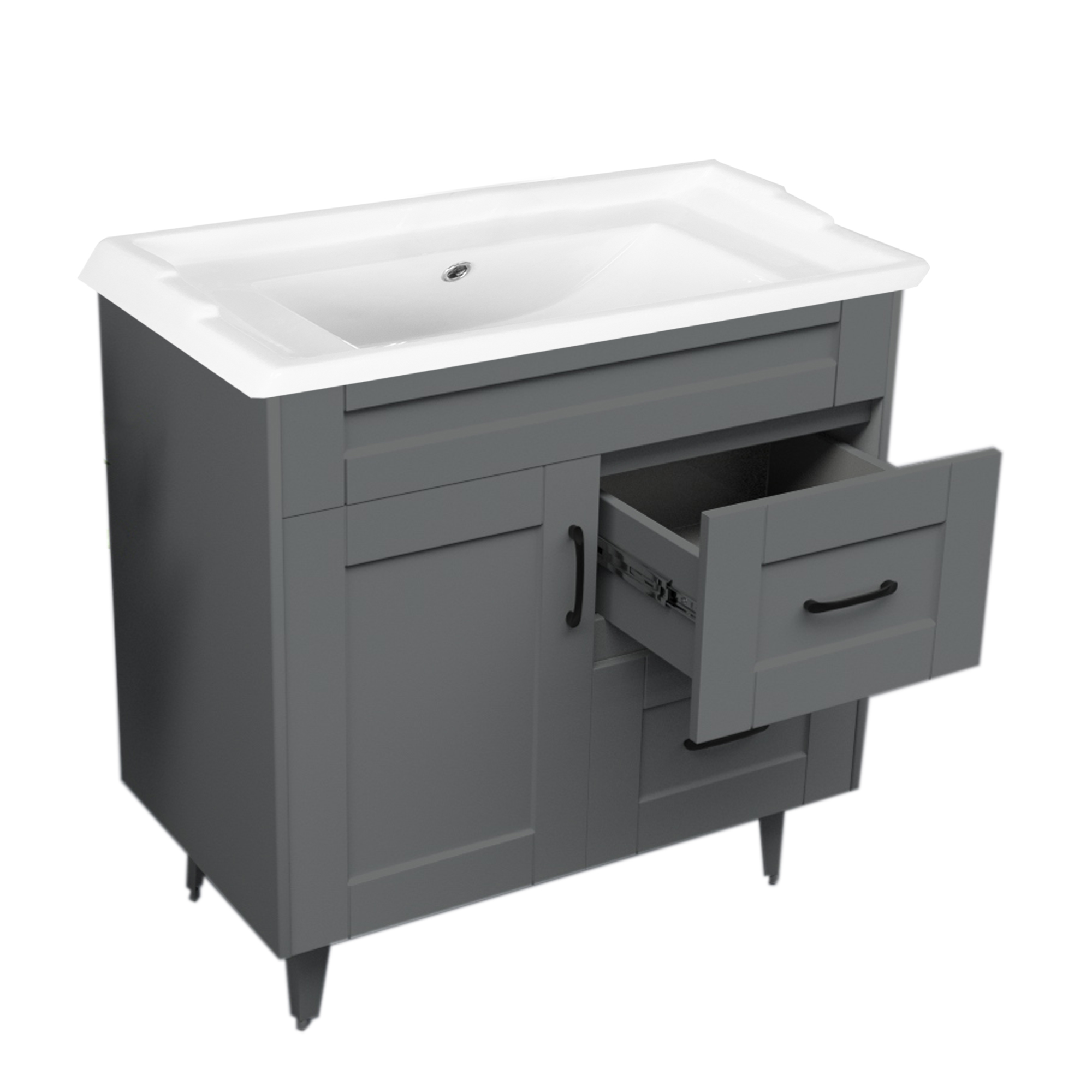 KIT DOMSA MUEBLE VANITORIO GRIS 80SK-G + F-80/80 X 80 X 47 CM - 4