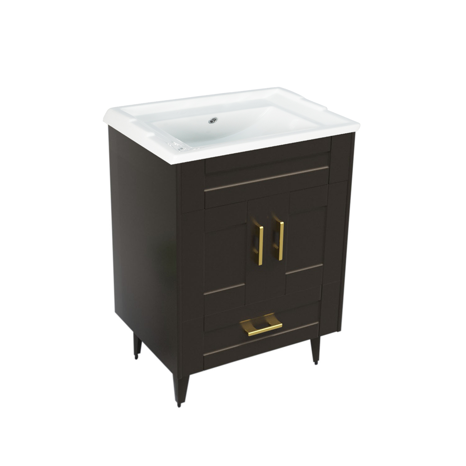 KIT MUEBLE VANITORIO DOMSA CAFÉ B60SK-C+F-60 / 60X80X47CM - 2