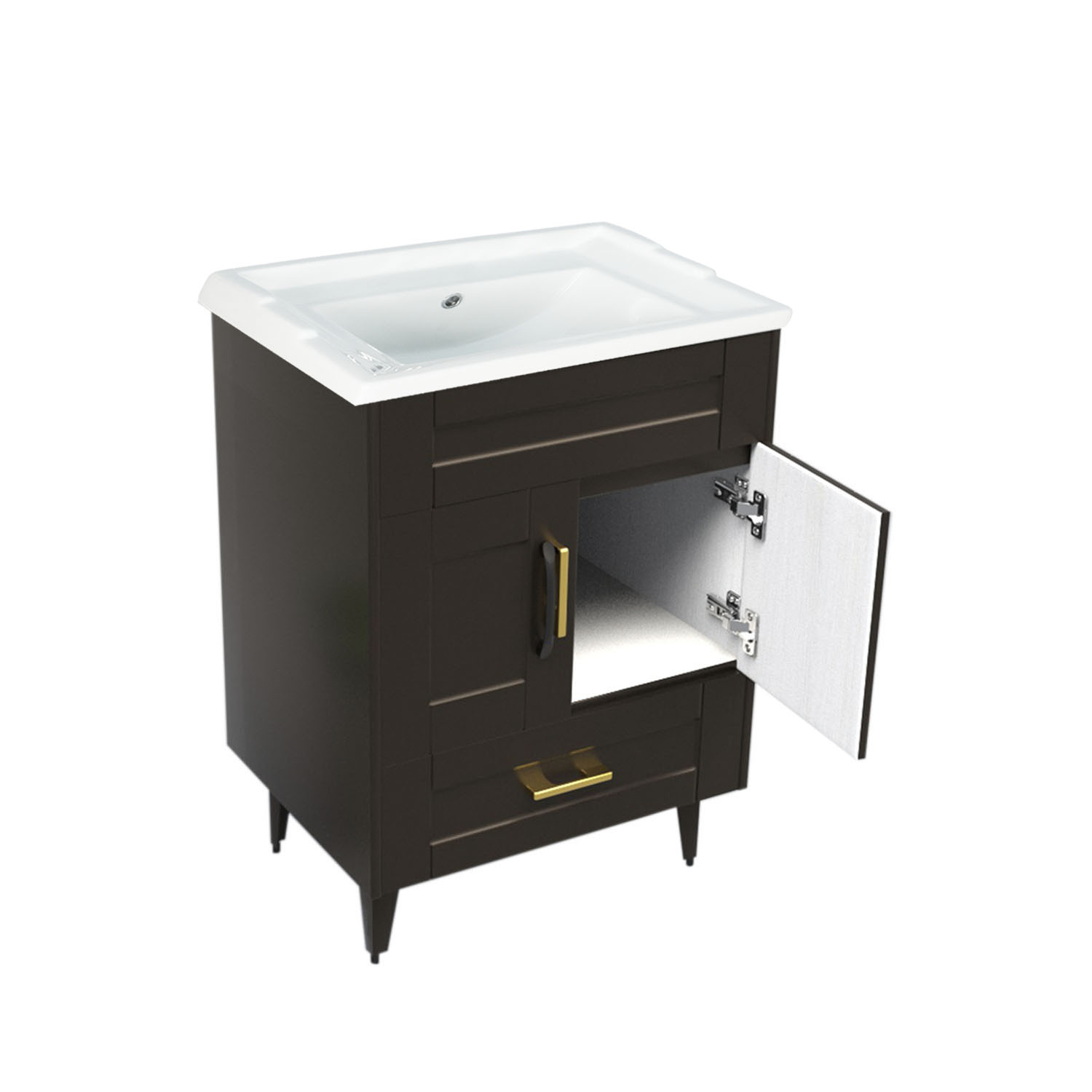 KIT MUEBLE VANITORIO DOMSA CAFÉ B60SK-C+F-60 / 60X80X47CM - 3