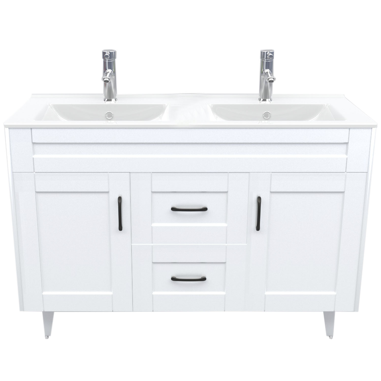 KIT MUEBLE VANITORIO DOBLE DOMSA BLANCO D120SK-B+P120D / 120X80X47CM - 1