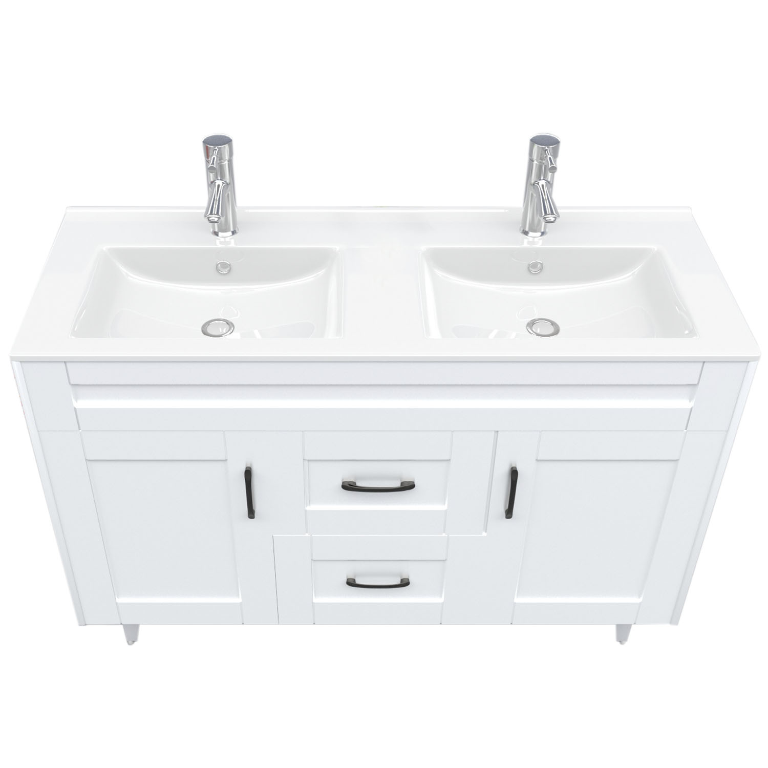 KIT MUEBLE VANITORIO DOBLE DOMSA BLANCO D120SK-B+P120D / 120X80X47CM - 2