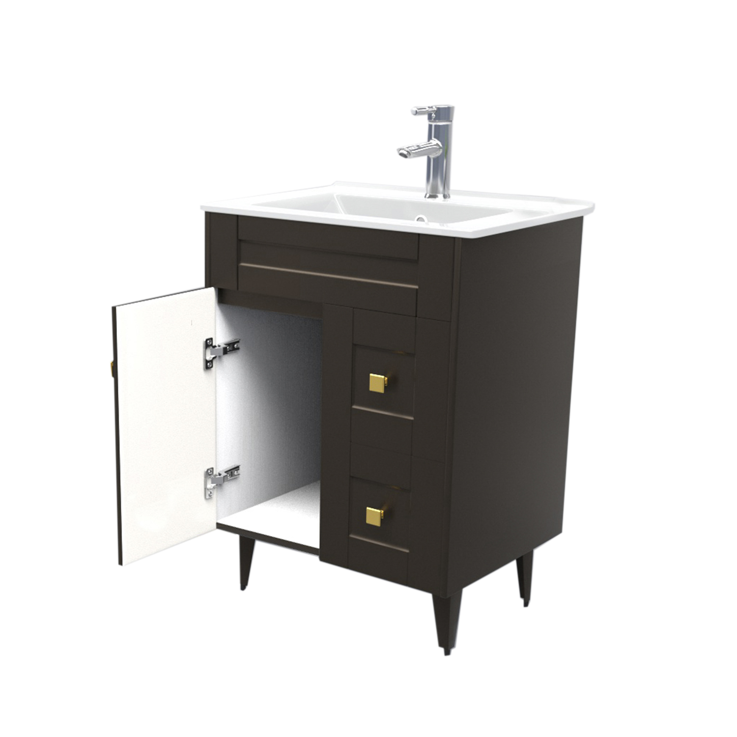 KIT DOMSA MUEBLE VANITORIO CAFÉ N60SK-C + P-60/60 X 80 X 47 CM - 4