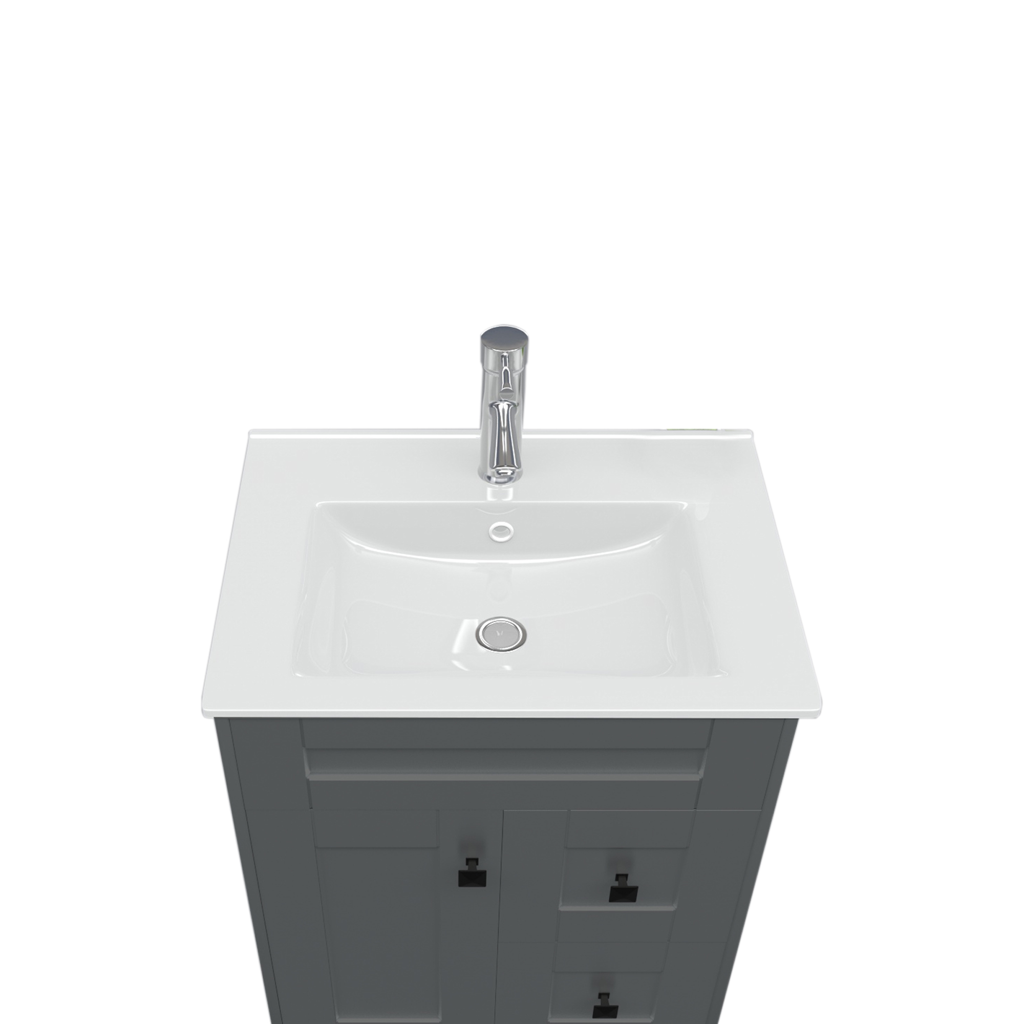 KIT DOMSA MUEBLE VANITORIO GRIS N60SK-G + P-60/60 X 80 X 47 CM - 2
