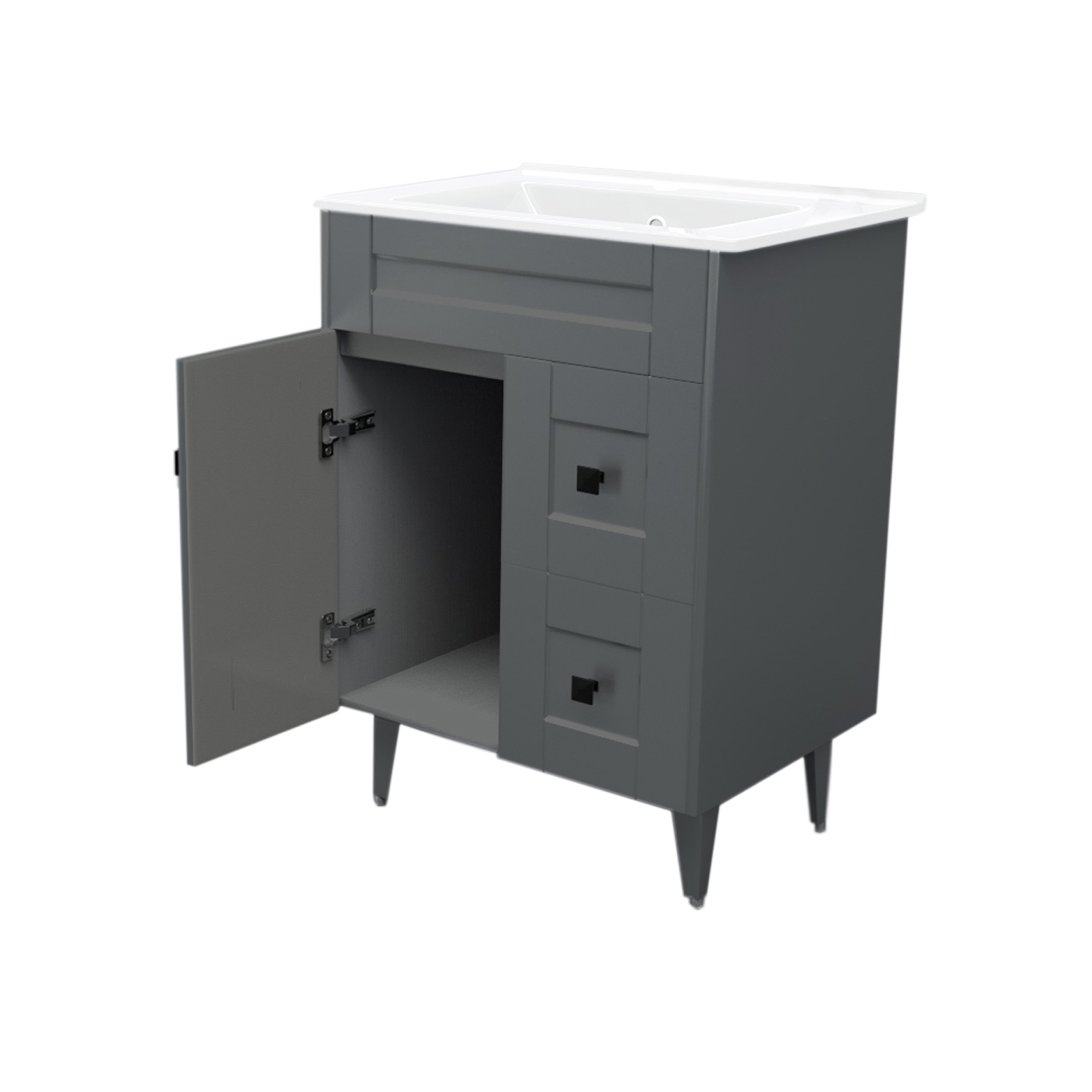 KIT DOMSA MUEBLE VANITORIO GRIS N60SK-G + P-60/60 X 80 X 47 CM - 5