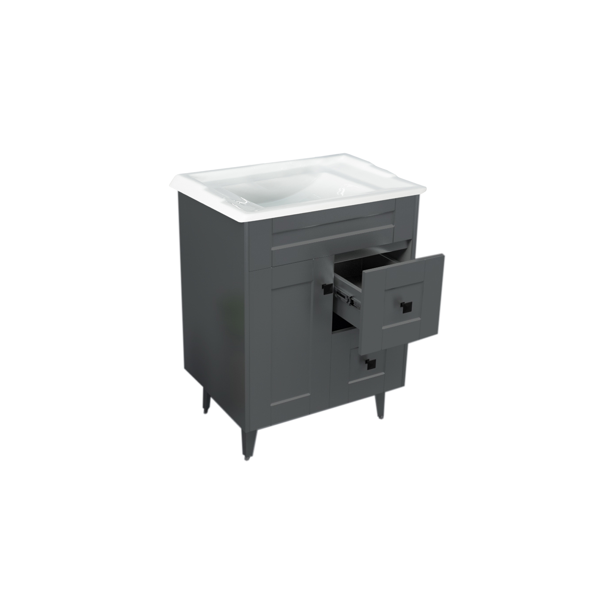 KIT DOMSA MUEBLE VANITORIO GRIS N60SK-G + F-60/60 X 80 X 47 CM - 3