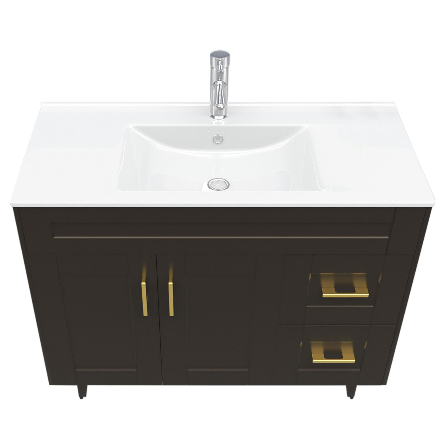 MUEBLE DOMSA VANITORIO CAFÉ 100SK-C NO INCLUYE CUBIERTA 100 CM - 2