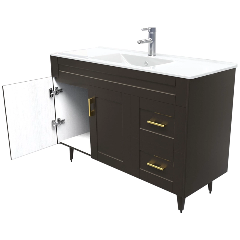 MUEBLE DOMSA VANITORIO CAFÉ 120SK-C NO INCLUYE CUBIERTA 120 CM - 4