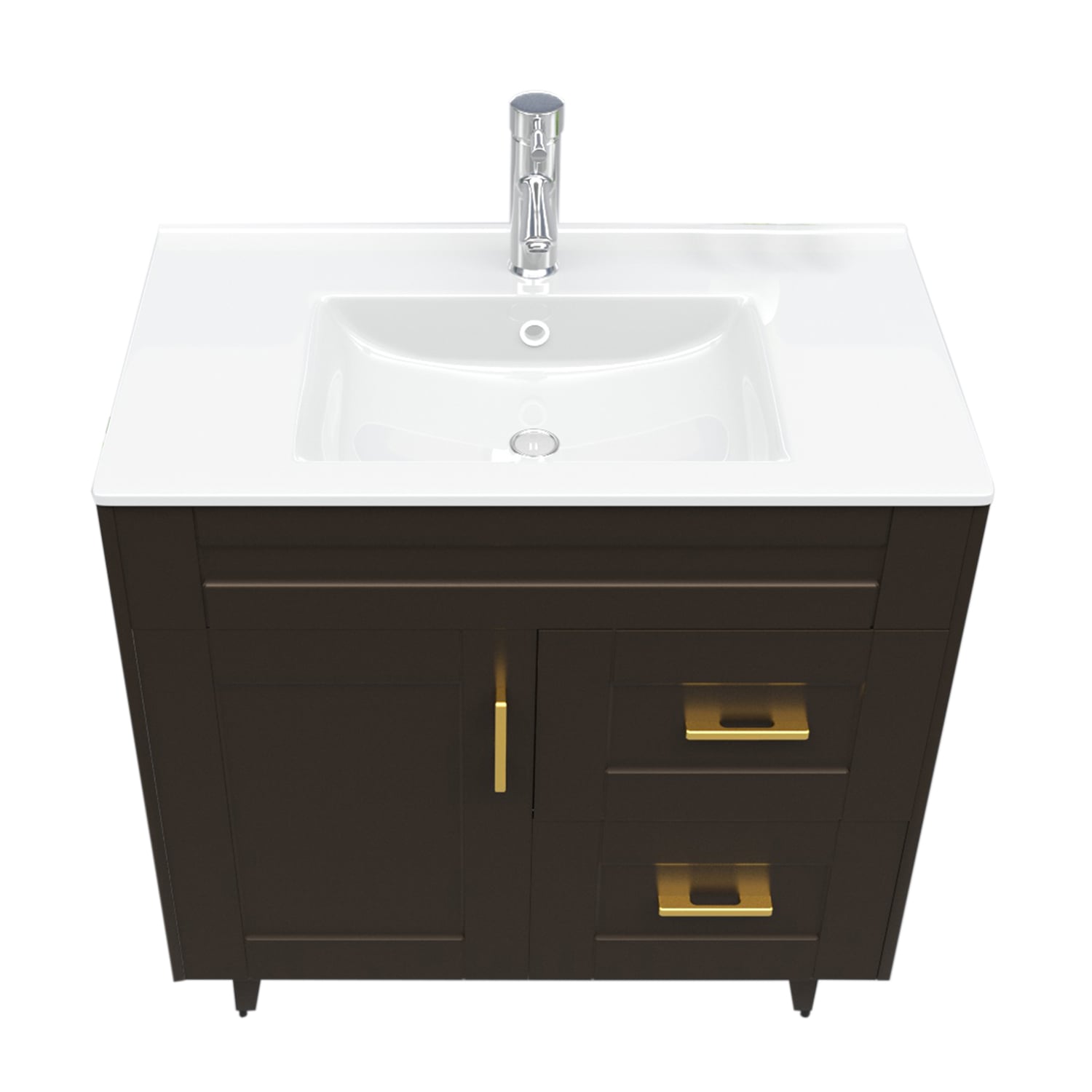 MUEBLE DOMSA VANITORIO CAFÉ 80SK-C NO INCLUYE CUBIERTA 80 CM - 2