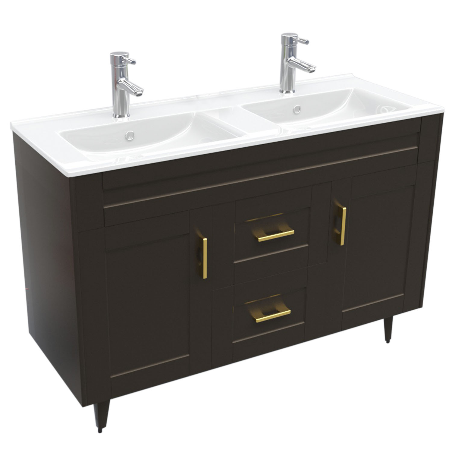 MUEBLE DOMSA VANITORIO DOBLE CAFÉ D120SK-C NO INCLUYE CUBIERTA 120 CM - 2