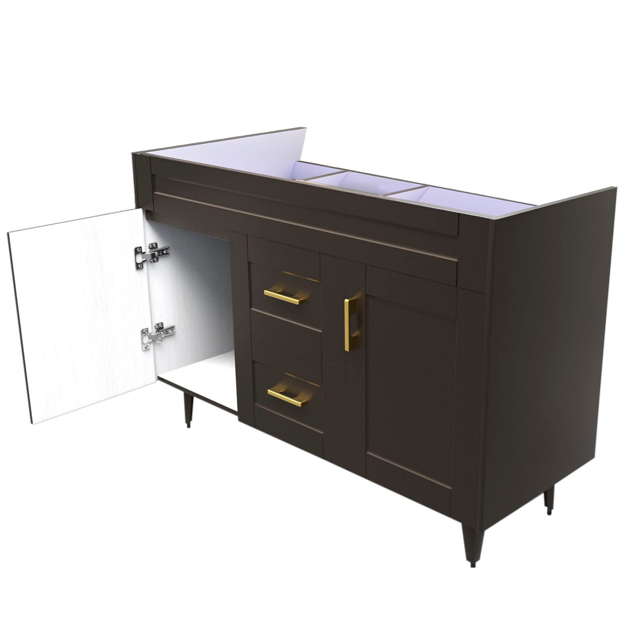 MUEBLE DOMSA VANITORIO DOBLE CAFÉ D120SK-C NO INCLUYE CUBIERTA 120 CM - 4