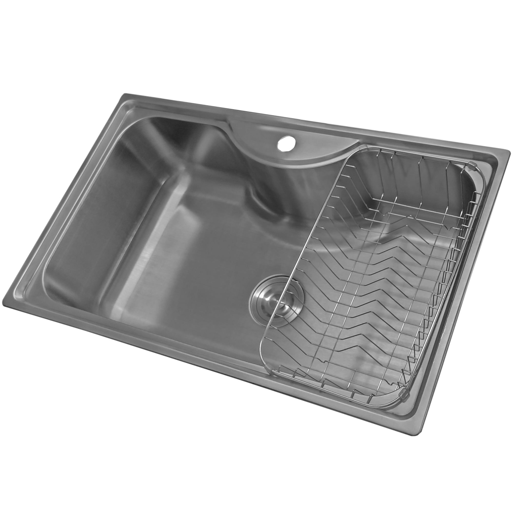 LAVAPLATOS DOMSA SOBRE CUBIERTA DS795485 CON MONOMANDO INCLUYE CANASTO DESAGÜE Y SIFÓN 80 CM - 2