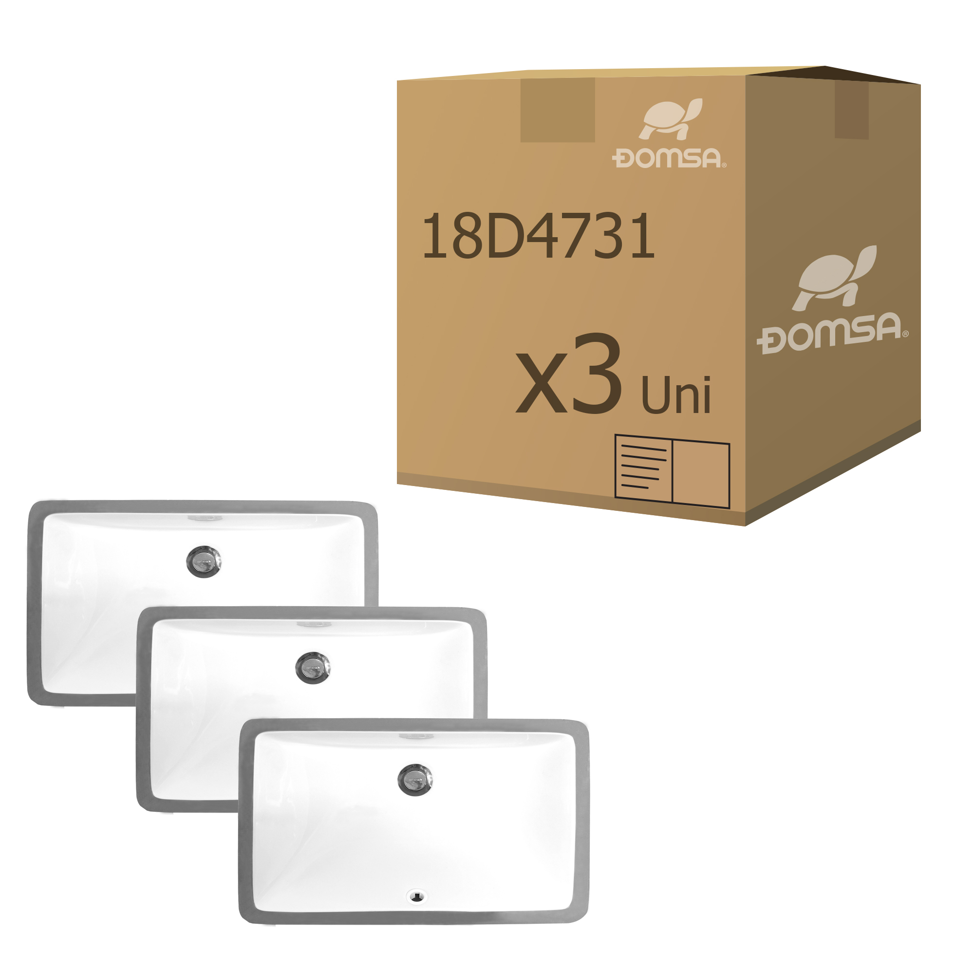 PACK 3 LAVAMANOS BAJO CUBIERTA 18D4731# 48X31,5X19CM - 1