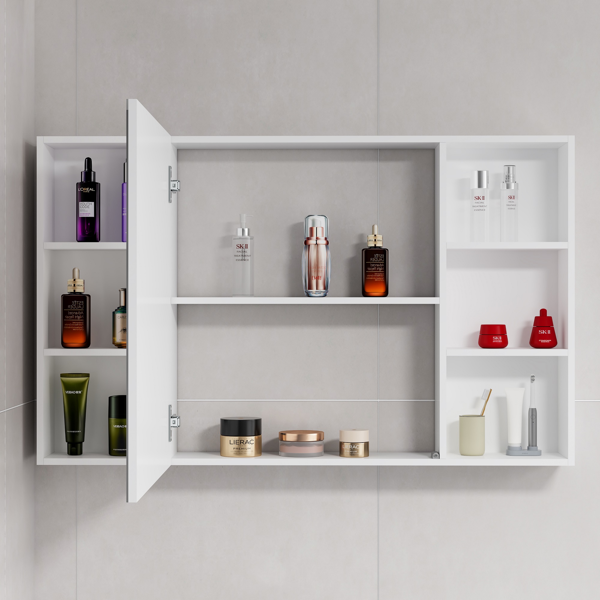 MUEBLE BOTIQUÍN DOMSA MMR-100 RECTANGULAR BLANCO ESPEJO LED ANTIEMPAÑANTE 98X80X14CM - 3