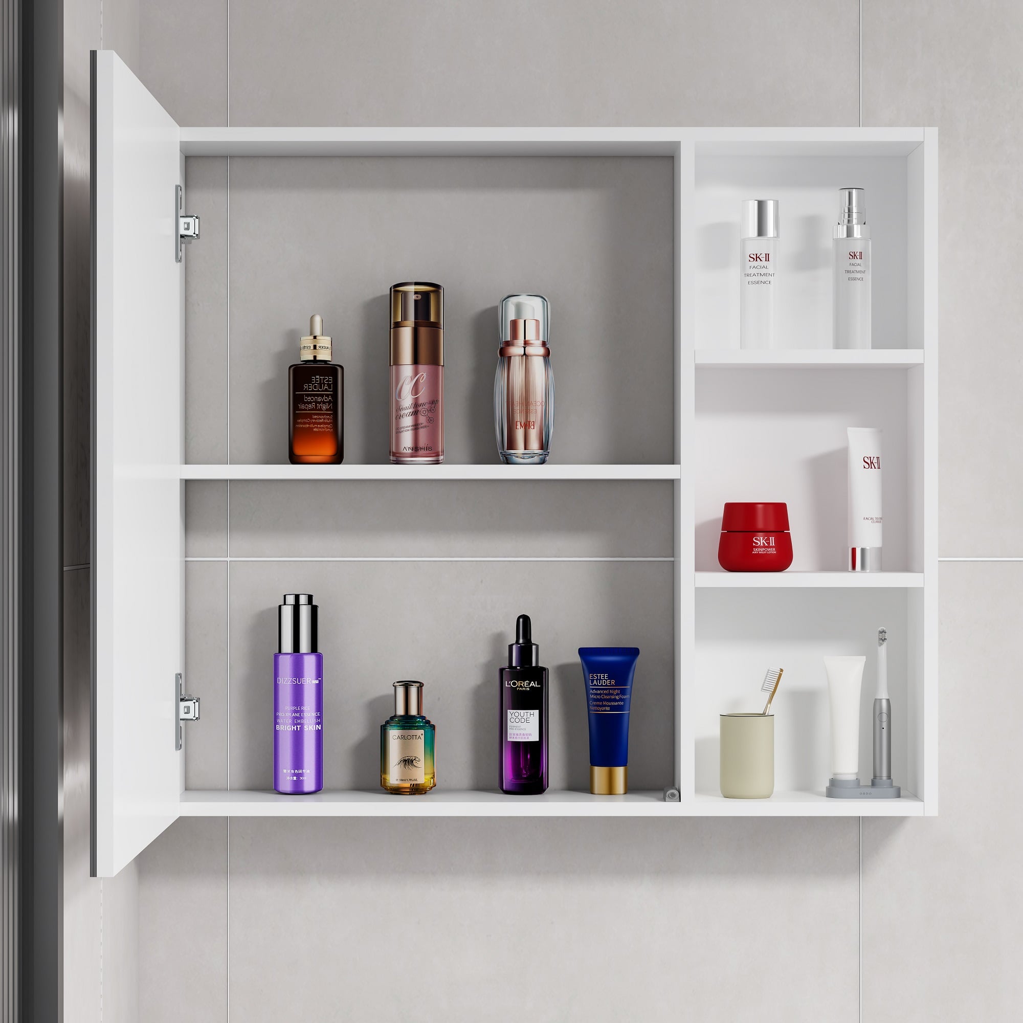 MUEBLE BOTIQUÍN DOMSA MMR-70 RECTANGULAR BLANCO ESPEJO LED ANTIEMPAÑANTE 68X80X14CM - 3
